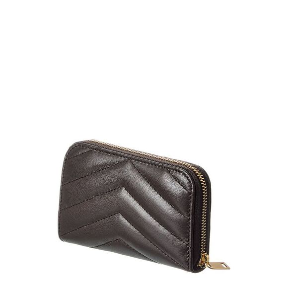 Saint Laurent Cassandre Leather Coin Purse, Brown - Picture 2 of 5